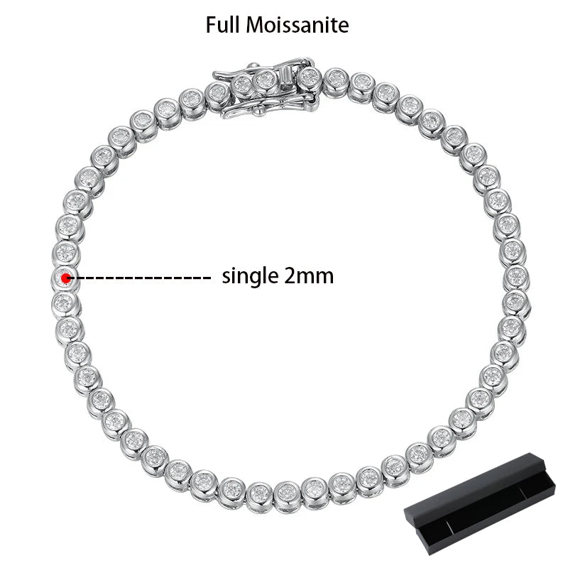Circular Moissanite Bracelet – 925 Silver